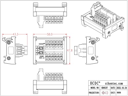 Module de distribution à vis rail DIN pour centraliser le câblage 30 A - 6