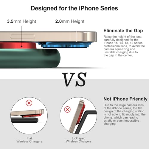 Image of 3 in 1 Charging Station for Apple Devices, Faster Mag-Safe Charger Stand, Magnetic Wireless Charger Station for iPhone 17 16 15 14 13 12 Pro Max Plus, Apple Watch iwacth & AirPods, (Alpine Green)