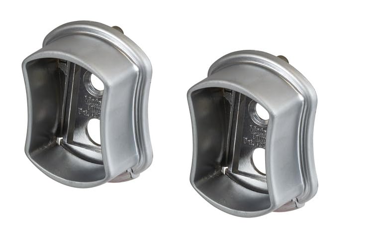 TAG Hardware 1 Pair Wardrobe Tube Closet Concave Shaped End Support Flanges (Matte Aluminum)