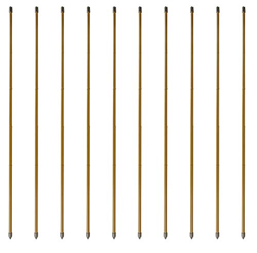 Windhager 89134 Lot de 10 Tuteurs en Acier Aspect Bambou pour Plantes grimpantes Marron 120 cm