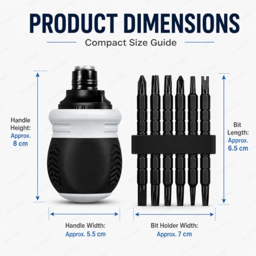 Image of Ratchet Screwdriver Set with Multi Bits, Reversible Ratcheting Handle and Extension Shaft, Multipurpose Hand Tool Kit for Home Repair, Furniture, Electrical Work, DIY and Maintenance.