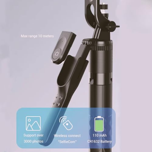 Image of EDNITA E28 Selfie Stick Tripod Long 69 inch with 360 Rotating Tripod Stand,Multifunctional Bluetooth Tripod Stand for Smartphones,Cameras,Perfect for Vlogging,Travel & Video & Support Two Phone Clamps