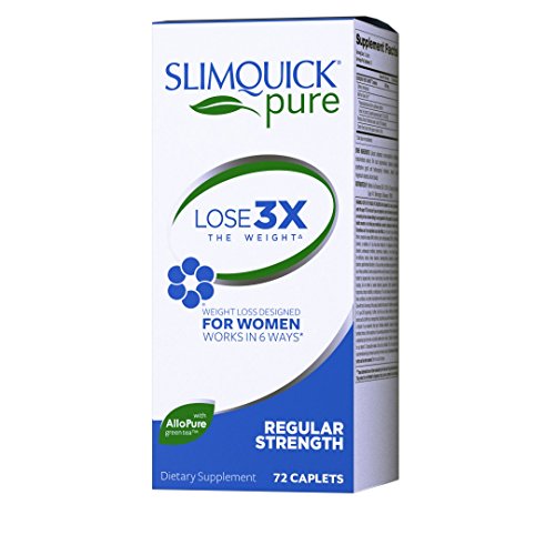 Slimquick Pure Regular Strength Caplets dietary supplement, 72 Count, Lose 3x the weight (Packaging May Vary)