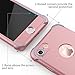 ORETECH Compatible with iPhone 7/8 Case, with 2 Pack HD Screen Protector 360° Full-Body Silicone Soft TPU Hard PC Protective Bumper Phone Case Cover - Rosegold