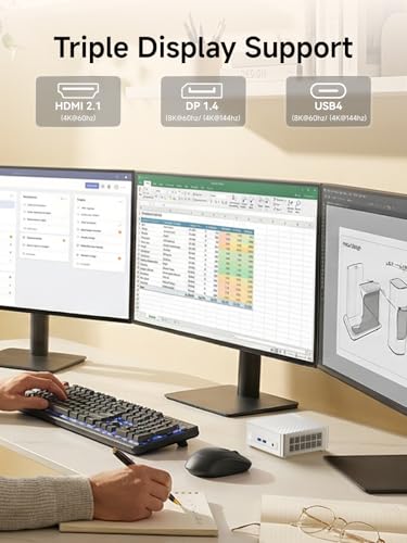 Image of MINISFORUM M1 Plus Mini PC, Intel Core i5-12600H (12C /16T, 4.5GHz), 16GB DDR5 RAM, 512GB SSD, Triple 4K Display (HDMI /DP /USB 4.0), Dual 2.5GbE Port, WiFi 6E, Compact Desktop Computer