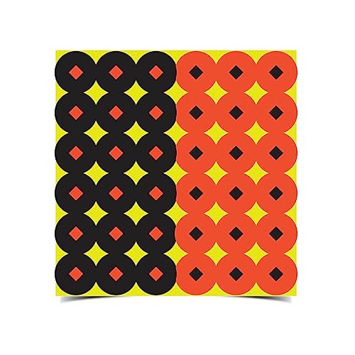 Birchwood Casey Shoot-N-C 1" Bull's-Eye Black & Orange Reactive Targets - Highly Visible Instant Feedback Self-Adhesive Targets For Indoor & Outdoor Shooting - 432 Targets #TOP16