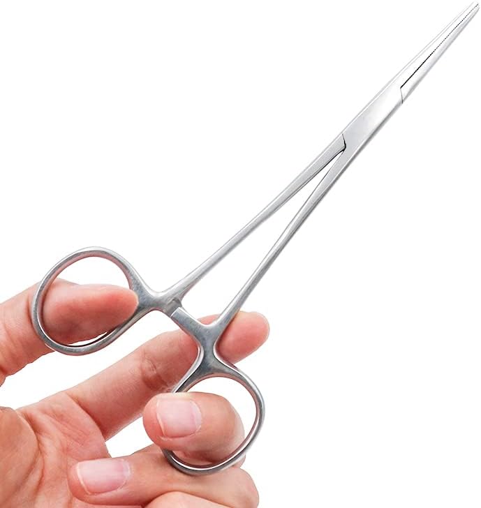1pc Stainless Steel Dental Needle Holder Forceps Hemostatic Clamp Forceps Straight Tips 14/16/18cm Surgical Pliers Scissors Tool (Color : 16cm Straight)