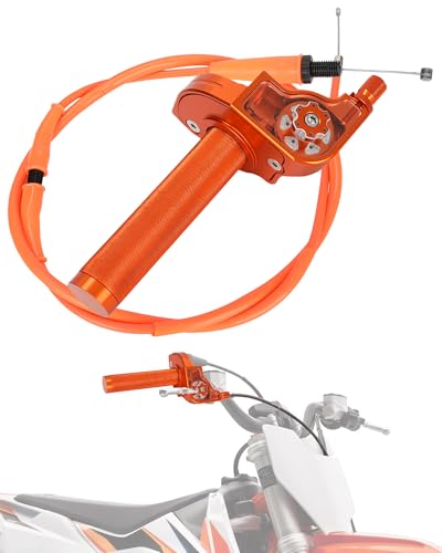 Image of Mini Bike Throttle Kit 7 /8 inch 22mm MiniBike Throttle Assembly + Throttle Cable CNC Quick Twist Universal for Dirt Pit Bike Motorcycle CT200U CT200U-EX BT200X CRF KLX SSR 50 110 125 250 Orange