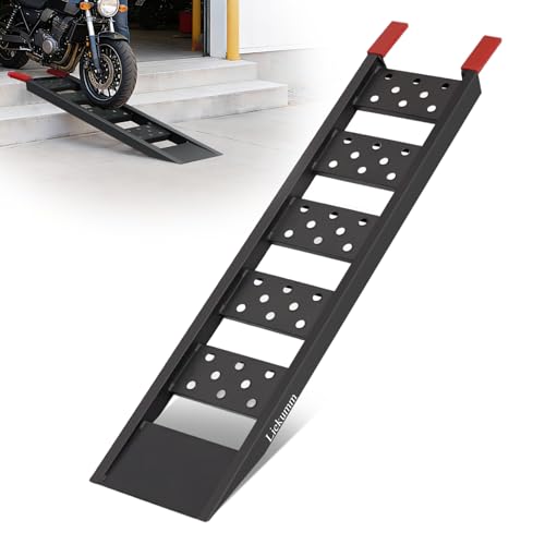 LIEKUMM 40 Heavy Duty Motorcycle Ramp 1100 lbs Single Loading Ramp for Pickup Trucks Metal Dirt Bike Ramp for Truck Bed E-Bike and Scooter Use