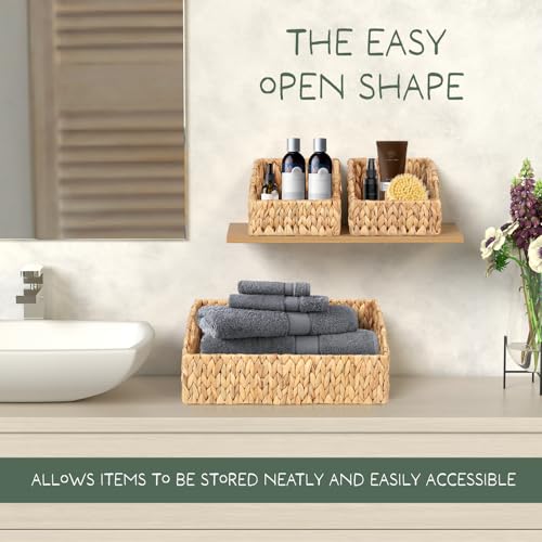 Set-of-3-Handwoven-Storage-Baskets--Decorative-Natural-Wicker-Organizer-Bins-with-Built-in-Handles-for-Bathroom-Kitchen-Pantry-Nursery-Closet-Laundry-Living-Room-and-Home-Use