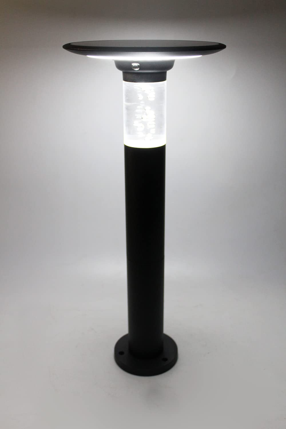 Arnusa LED Solar Sockelleuchte Pollerleuchte Wegeleuchte Gartenleuchte Bubble 55cm moderne Gartenlampe Aluminium Premium Power Solarleuchte Duo Color Warm und Kaltweiß einstellbar