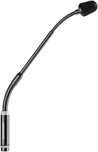 Micrófono DJ de 17 pulgadas flexible de cuello de cisne, micrófono profesional XLR con cable dinámico Bob Barker para videoconferencia, podio,