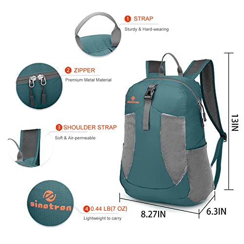 Sinotron 22L Lightweight Packable Hiking Backpack, Small Hiking Backpack Day Pack For Women Men Travel Camping Vacation, Dark Green #TOP1