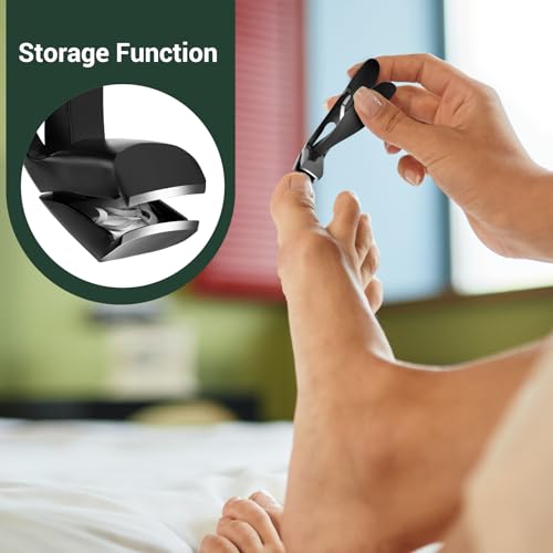 Image of German Nail Clippers for Men, VANWIN Toenail Clippers for Thick Nails for Seniors with 16mm Wide Jaw, Ergonomic Heavy Duty Angled Head Toe Nail Clippers with Catcher Fingernail Clipper for Women Black
