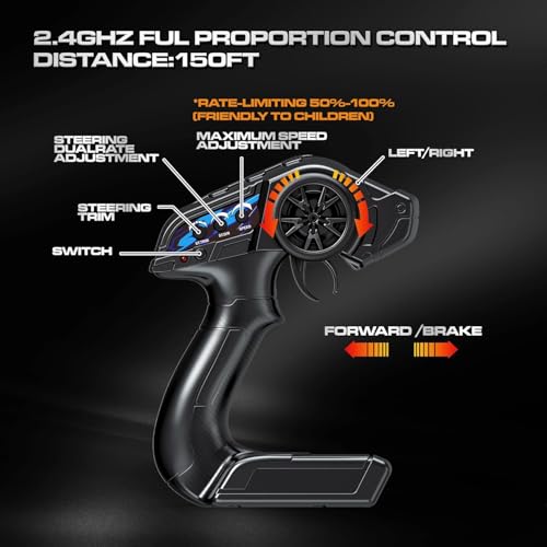 Image of 1:18 Brushless RC Cars for Adults & Boys, 50+KPH High Speed Fast 4WD Off-Road RC Truck, 4X4 RC Car Waterproof Remote Control Car with 2 Rechargeable Batteries