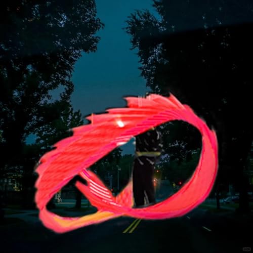 Dragon Poi - Streamer da giocoleria con luci a LED, per fitness e danza all'aperto