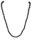 Lebensquelle Plus Schwarzer Turmalin Kugelkette | Ø 6mm Kugeln mit Karabinerverschluss 45 cm lang | Hochwertige Schörl Edelsteine Kette