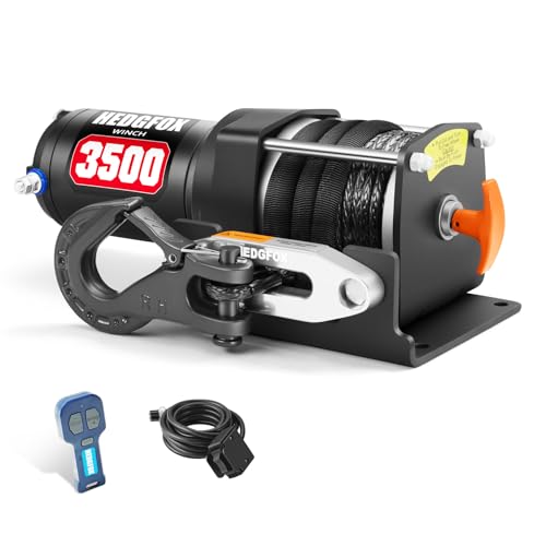 3500lb Winch Kit Synthetic Rope IP65 Wireless Remote & Rocker Switch