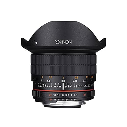 Rokinon 12mm F2.8 Ultra Wide Fisheye Lens for Nikon AE DSLR Cameras - Full Frame Compatible