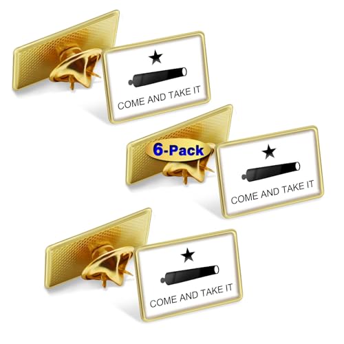 Image of 6 /12 /50 /100Pcs Gonzales Flag Come and Take It Lapel Pins Bulk - Metal Texas Gonzalez Brooch Badge Souvenir for Men Women Clothes Bags Hats