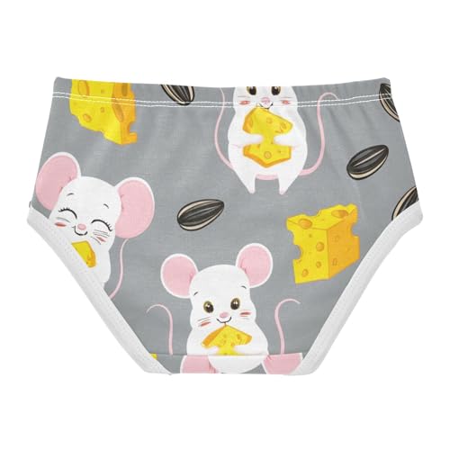 Cotton Girls Underwear Toddler Cute Cartoon Mice Cheese Grey Cute Panties Girl Stylish Briefs Underpants 2t2