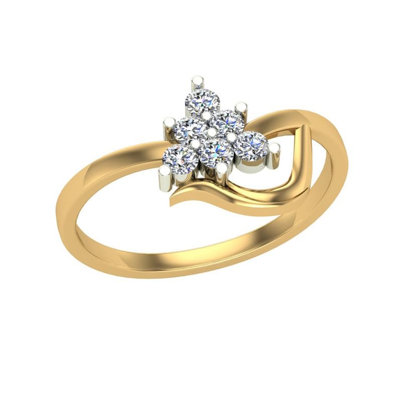 Image of DISHIS 18k(750) /14K(585) Yellow Gold Diamond Ring for Women