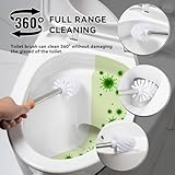 Toilet Brush Holder Set - Ceramic Silver Toilet Scrubber Brush with Duck Base, Bathroom Cleaning Brush, 7.5" Cute Toilet Brush Organizer, Home Decor& Easy Wipe Clean - Image 4