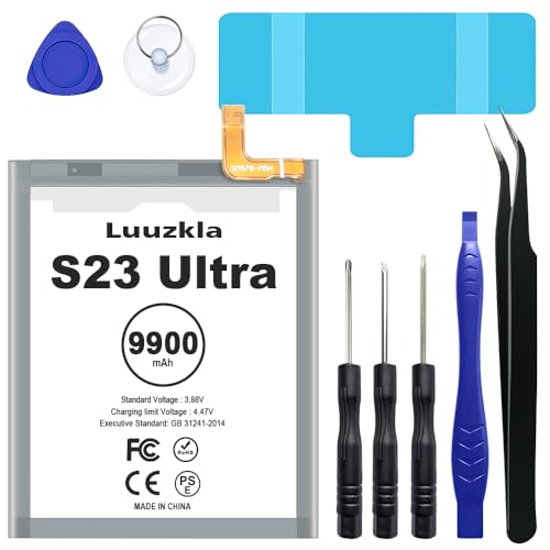 Luuzkla 9900mAh Battery Compatible with Galaxy S23 Ultra (New Upgrade) Super Capacity Replacement Battery Compatible with Galaxy S23 Ultra SM-S918U/S918U1/S918B EB-BS918ABY with Ful Kits