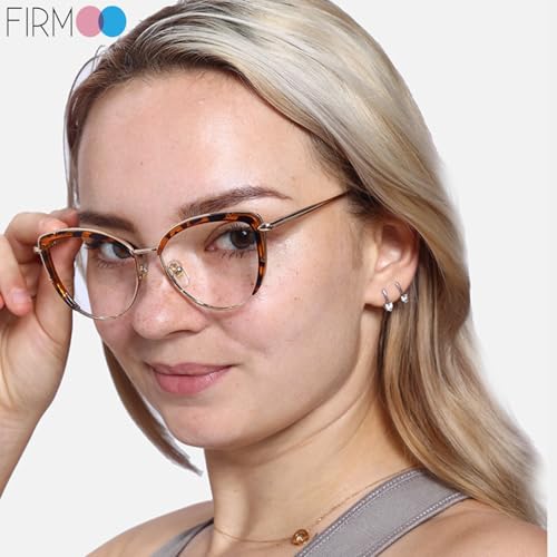 Image of Firmoo Blue Light Blocking Glasses,Anti Eye Strain Anti Headache UV Cut, Cateye Computer Reading Glasses with magnification