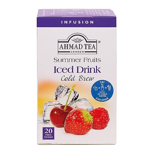 Image of Ahmad Tea Herbal Tea, Cold Brew Summer Fruits Teabags, Iced Tea, 20 ct (Pack of 1) - Decaffeinated