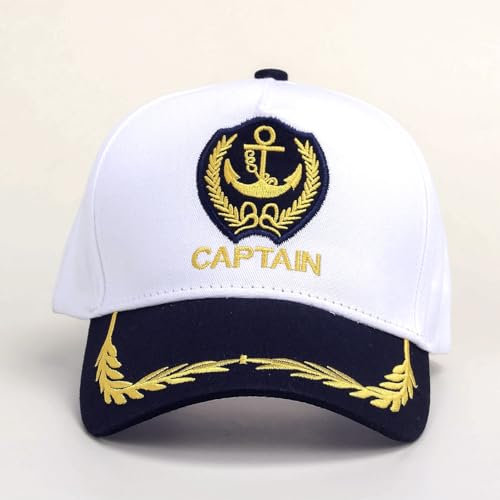 JZK Party dress up captain baseball cap for men women skipper sailor captain hat, navy captain fancy dress costume accessory - Image 4