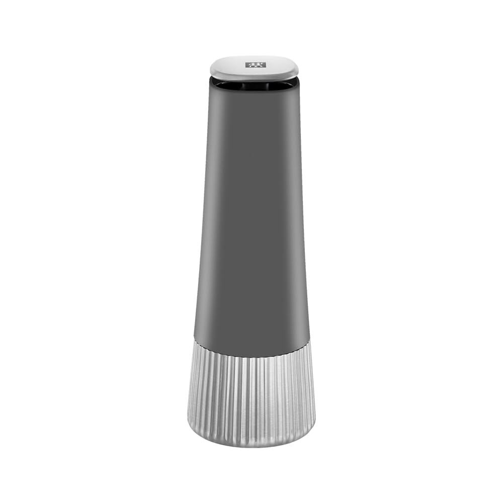 ZWILLING Spices baharat değirmeni, seramik öğütücü, kademesiz ayarlanabilir, ince ila kalına, tuz, karabiber, baharat için, gri