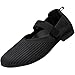KEFUWU Women's Walking Flats Dance Shoes Comfortable Lightweight Soft Sole Slip On Elegant Black Flats（9.5 Woman, Black）