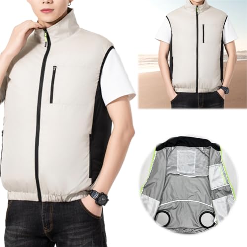 Rechargeable Cooling Vest for Men with 2 Fans | 3-Speed Adjustable Air Conditioned Jacket | Lightweight Ice Jacket for Outdoo2