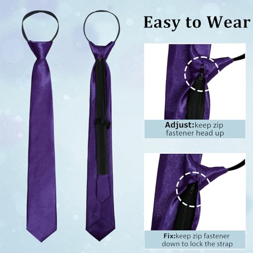 Image of Luckyvestir Womens Tie, Pre Tied Black /Red Ties for Women Adjustable Zipper Womens Necktie