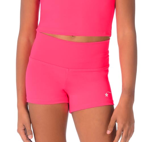 Destira Girls Gymnastic High Waisted Shorts - Compression Athletic Performance Sport Shorts, Girls Sizes4