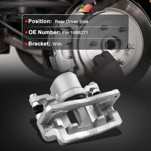Image of cciyu Rear Left Brake Caliper Assembly w /Bracket 19B6271 2010 2011 2012 For Hyundai For Santa Fe,2011 2012 2013 For Kia For Sorento