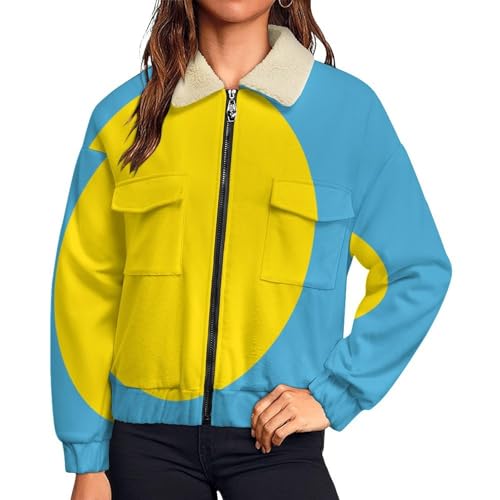 Veste polaire Palos pour femme avec fermeture éclair veste d'hiver bleu clair