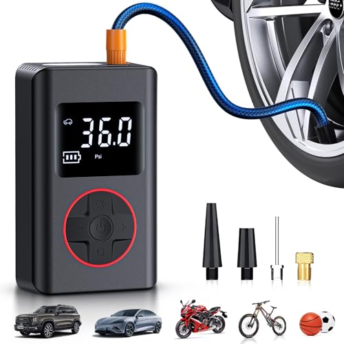ZGZUXO電動空気入れ 空気入れ 電動 充電式 4000mAh 最大圧力150PSI 空気圧指定可 設定値に自動停止 コードレス タイヤエアーポンプ 小型軽量エアコンプレッサー 携帯電動ポンプ SOS/LEDライト 自転車/車/ボール/バイク/浮き輪/自動車/ロードバイクに最適 仏式/英式/米式バルブ対応 日本語説明書付き PSE認証