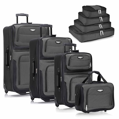 Travel Select Amsterdam 8-Piece Expandable Luggage Set, Gray