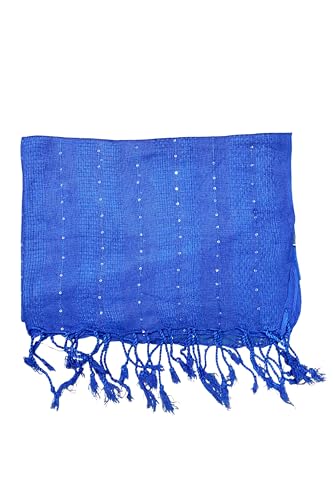 Image of Solid Sequin Stole with Tassels for Women & Men - Soft Lightweight Rayon Fabric | Available in 10+ Colours | 70 x 180 cm