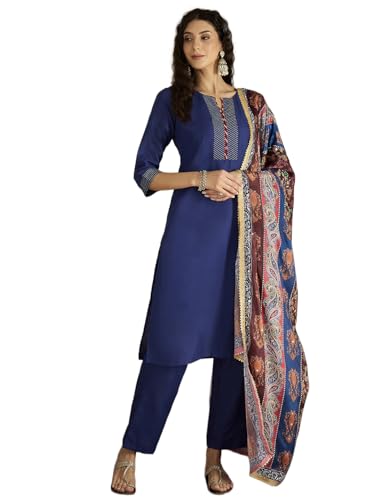 Kurta droit Varanga ensemble pantalon dupatta mode ethnique femme