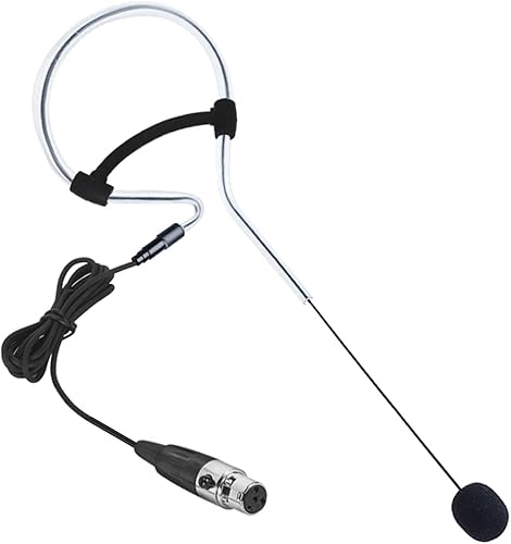 TTMICXH Micrófono negro para auriculares con gancho para la oreja, micrófono condensador colgante para colgar sobre la oreja, compatible con sistema