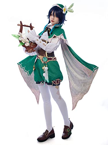 Cosfun Genshin Impact Venti Cosplay Costume Full Outfits Jacquard Upgrade Ver. C00442_M #TOP1
