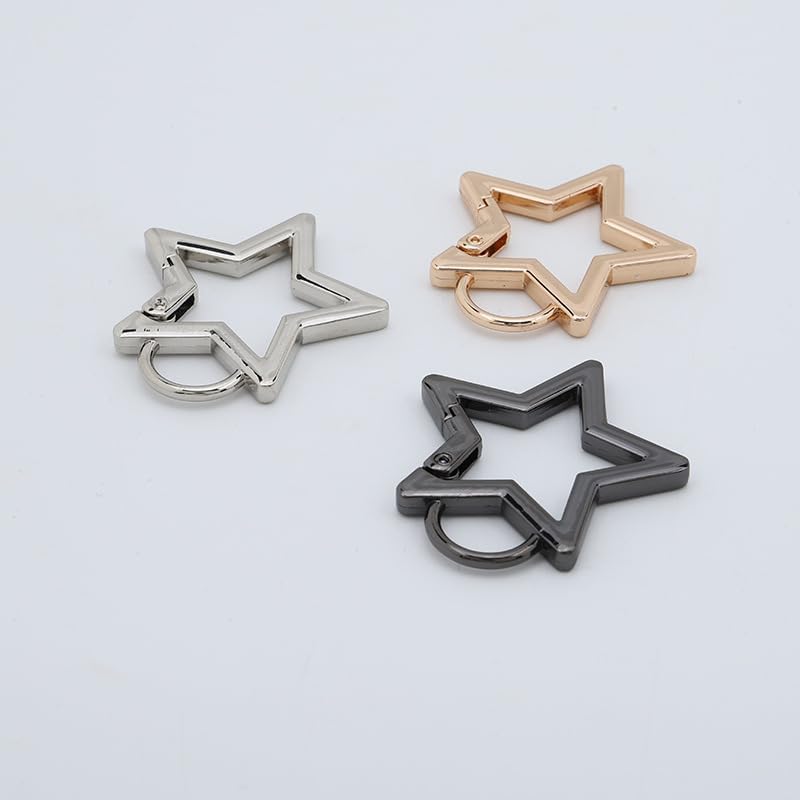 Stainless Steel Star Shaped Keychain Clip Carabiner Snap Hook Holder for Keys and Wallet with Key Chain Rings image 5