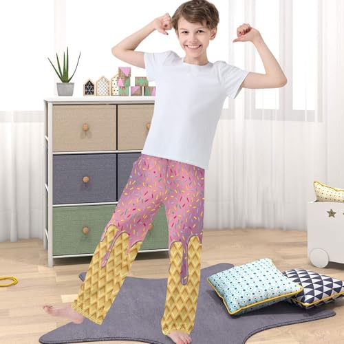 Boys' Pants Orchid Ice Cream Drip Joggers Elastic Long Bottoms Trousers Sweatpants with Pockets Size 6-144
