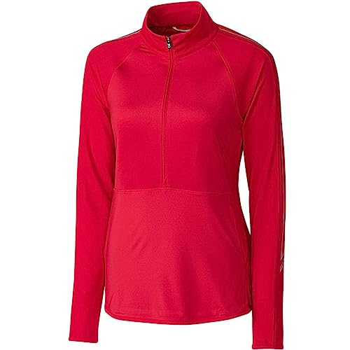 Jersey de deporte para mujer con protección UPF 50+ contra rayos UV en rojo XXL