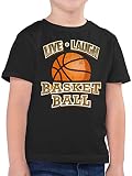 Kinder Sport Kleidung - Live Laugh Basketball Vintage - 140 (9/11 Jahre) - Schwarz - Kindershirt Jungen Kurzarm - F130K - Kinder Tshirts und T-Shirt für Jungen