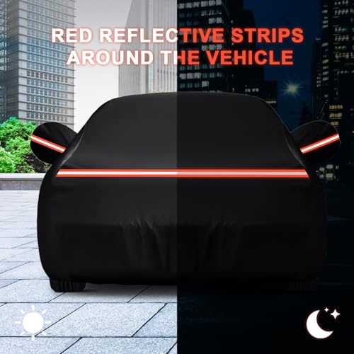 Image of QUNSUNUS Car Cover for Chevrolet El Camino 1964-1967 and 1978-1987, Outdoor Waterproof Car Cover with Zipper, All Weather El Camino Car Covers with Wind, Sun, UV and Dust Protection