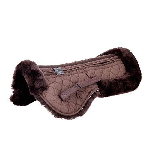 Merauno Lammfell Korrektur Pad Lammwolle Taschen Sattelkissen mit Klettband oder Reißverschluss 4 Stück Filzeinsätze enthalten echte Lammwolle und gesteppte Baumwolle für Pony & Warmblut